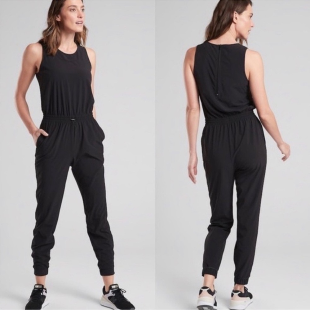 Athleta Hillside Romper Black Sleeveless Jumpsuit 4